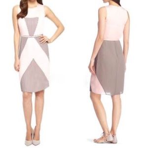 Hugo Boss pinkgray accordion pleat dress divallery